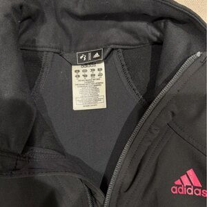 Adidas Black Jacket with Vibrant Pink Accents